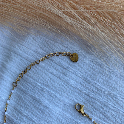 Collier Lisa blanc et doré