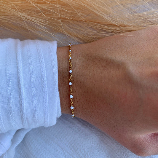 Bracelet Lisa doré et blanc