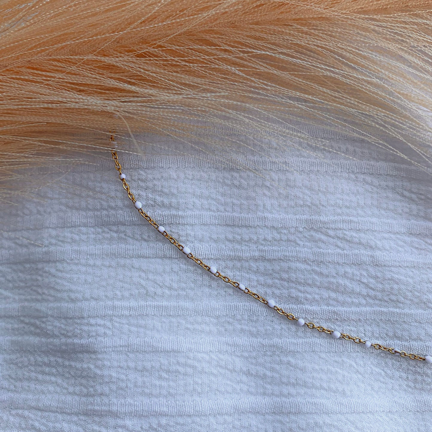 Collier Lisa blanc et doré