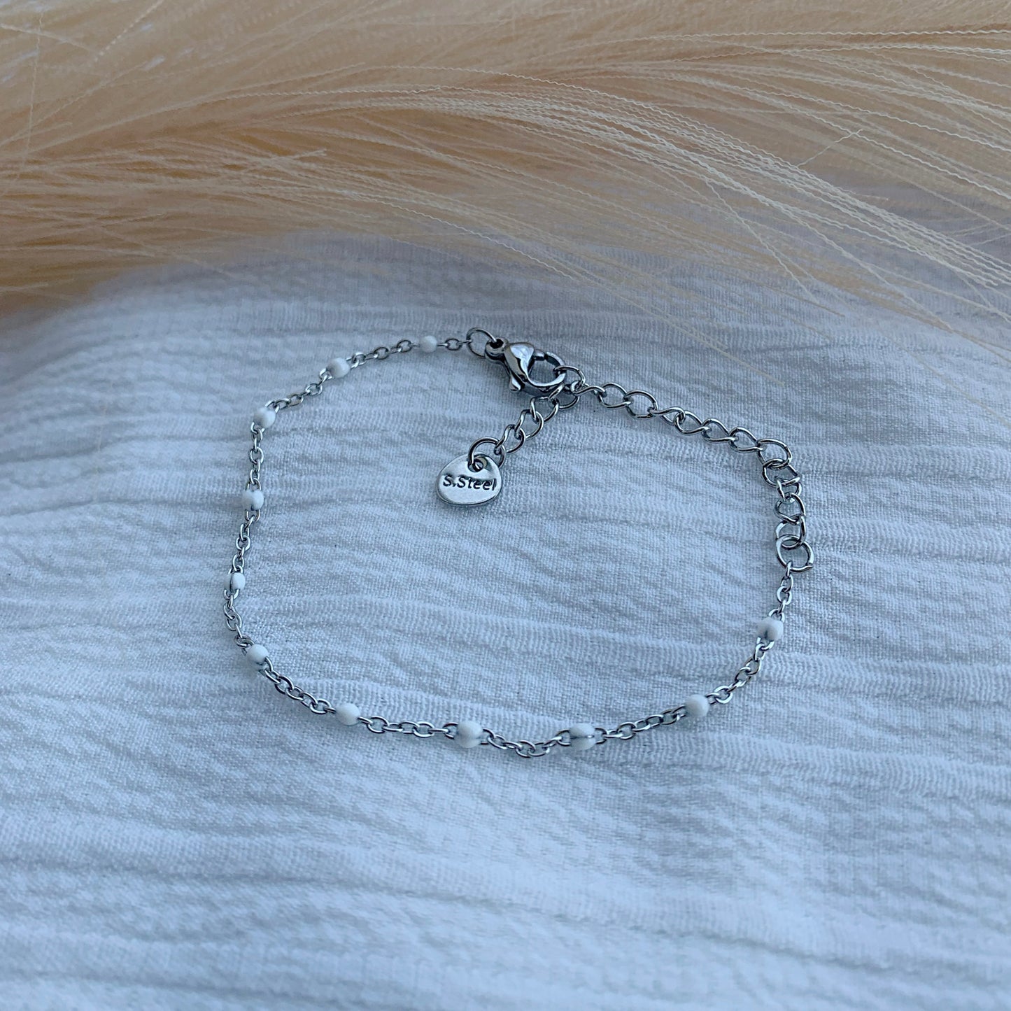 Bracelet Lisa argenté et blanc