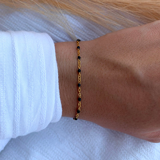 Bracelet Lisa doré et noir