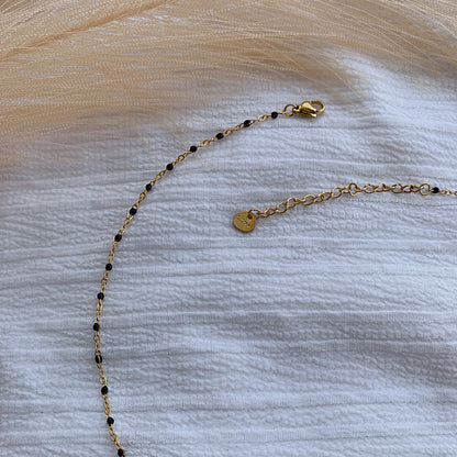 Collier Lisa doré et noir