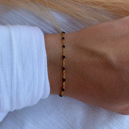 Bracelet Lisa doré et noir