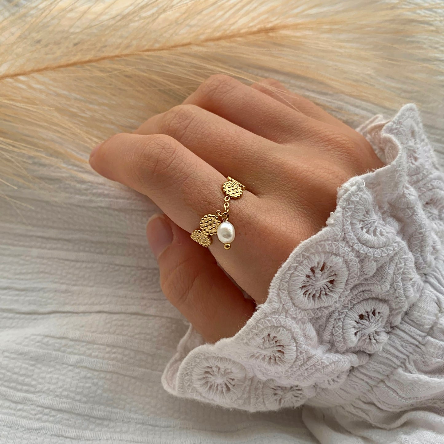 Bague Perle dorée