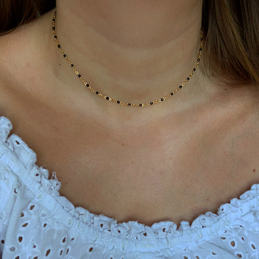 Collier Lisa doré et noir