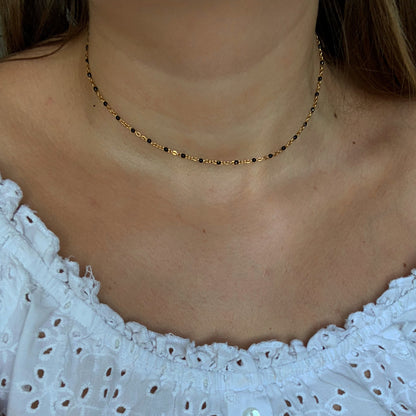 Collier Lisa doré et noir